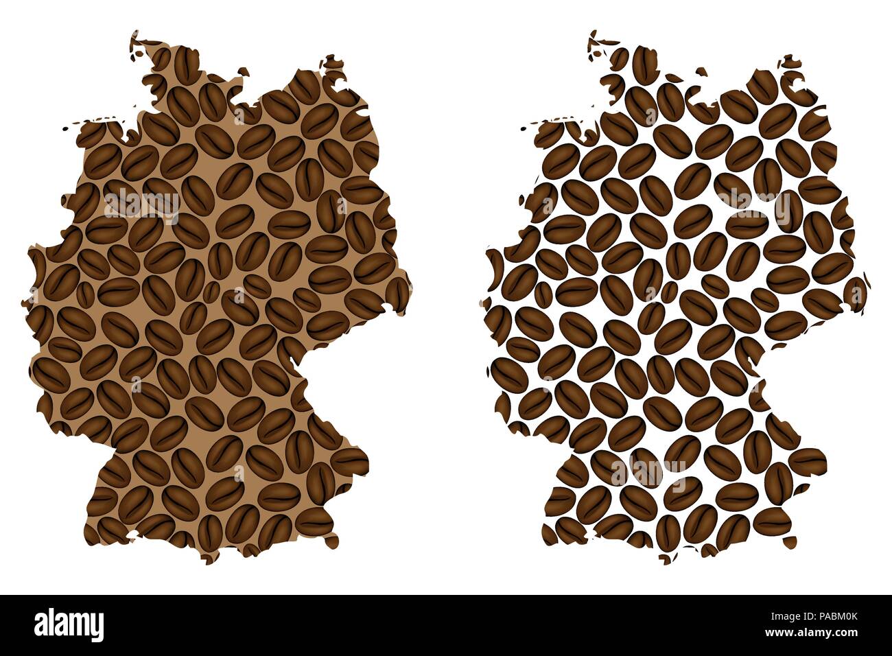 Germany map of coffee bean, Federal Republic of Germany map made of
