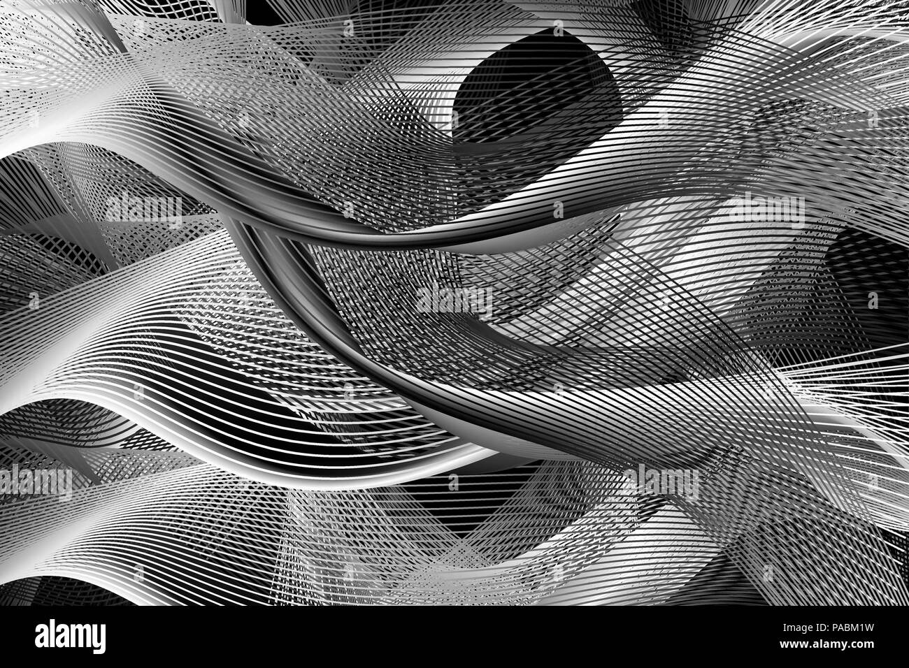 Abstract wave lines - black and white - vector pattern Stock Vector ...