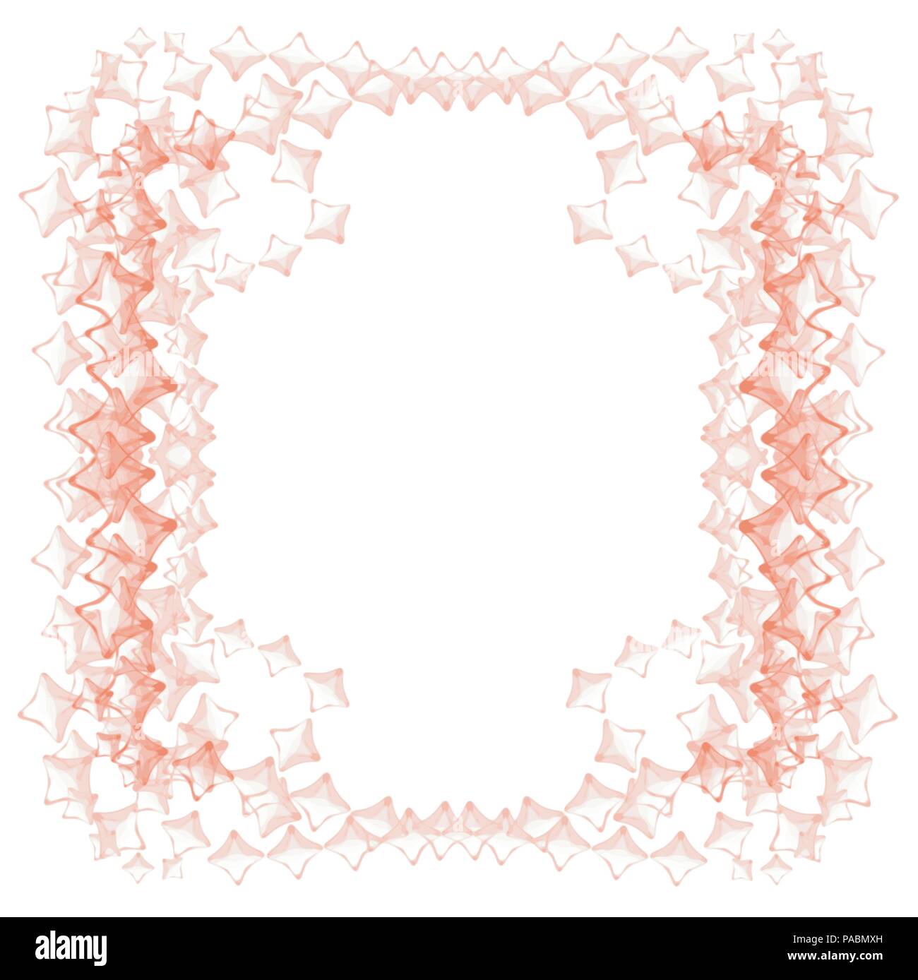 orange watercolor frame border mirror pattern, vector illustration Stock Vector