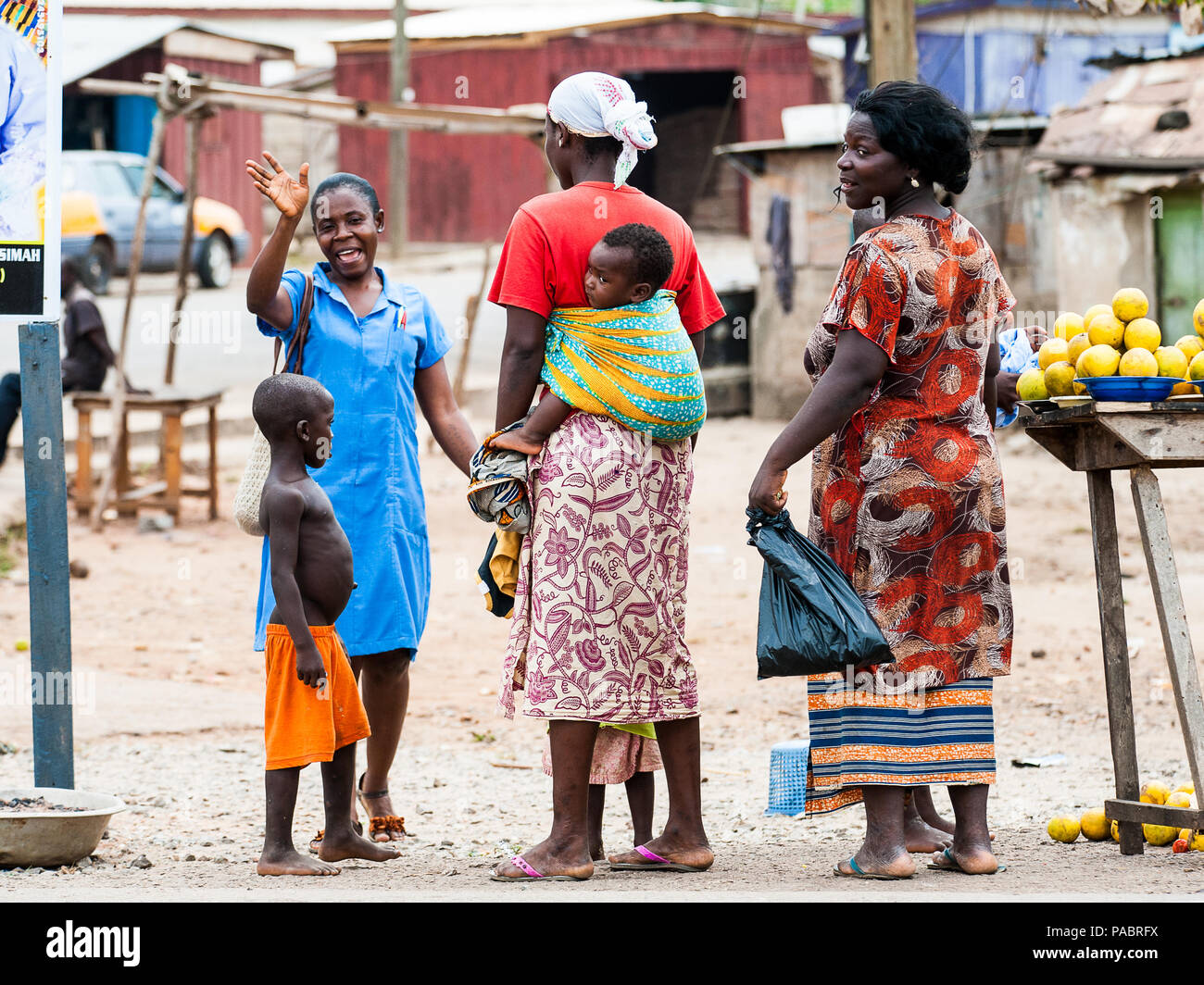 ACCRA, GHANA MARCH 2, 2012 Unidentified Ghanaian women with their