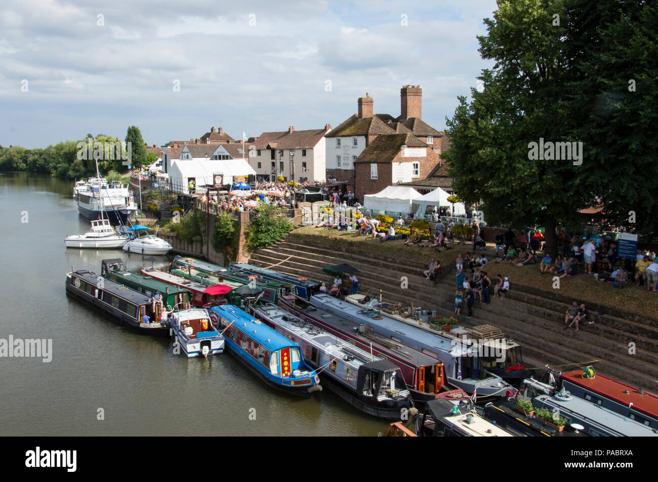Upton Upon Severn. UK 07.21.2018. Upton Blues festival. People enjoying