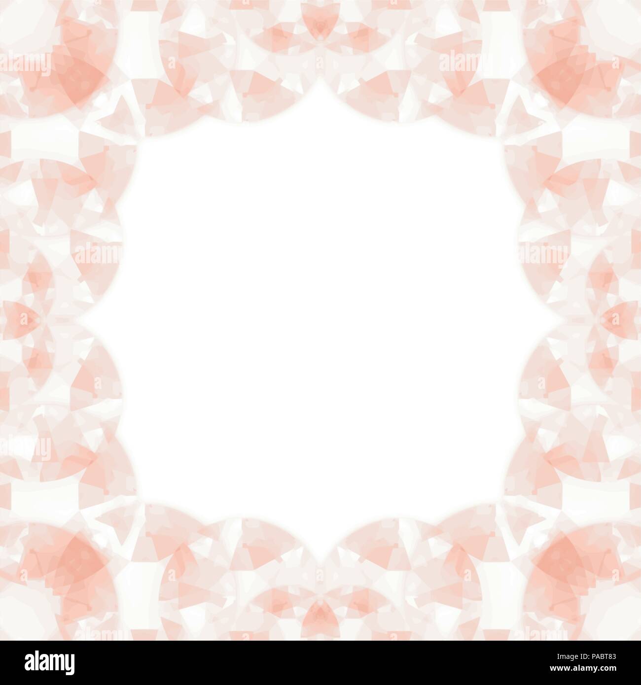 orange watercolor frame border mirror pattern, vector illustration Stock Vector