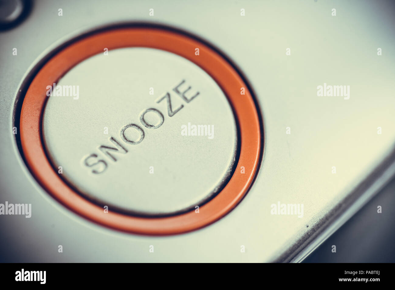 Close up shot of a snooze button of an electronic clock Stock Photo Alamy