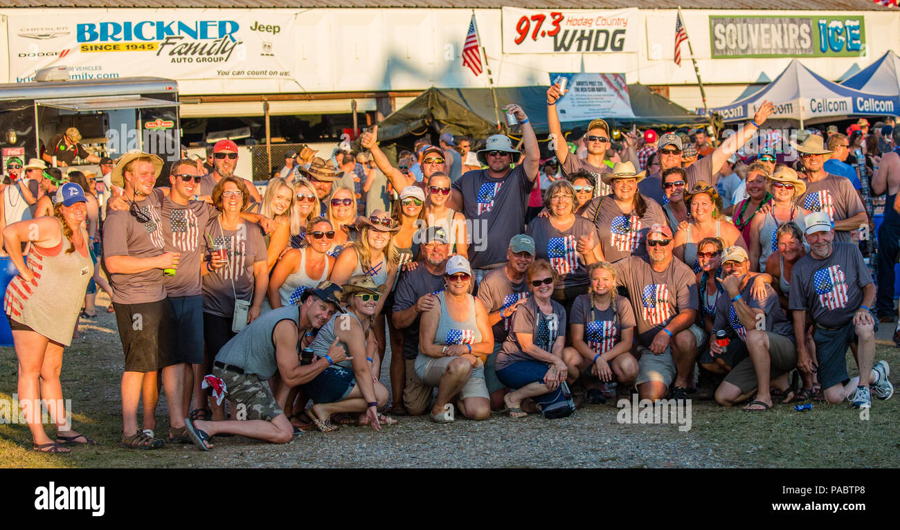 Group of country music fans at the Hodag Country Music Festival Stock