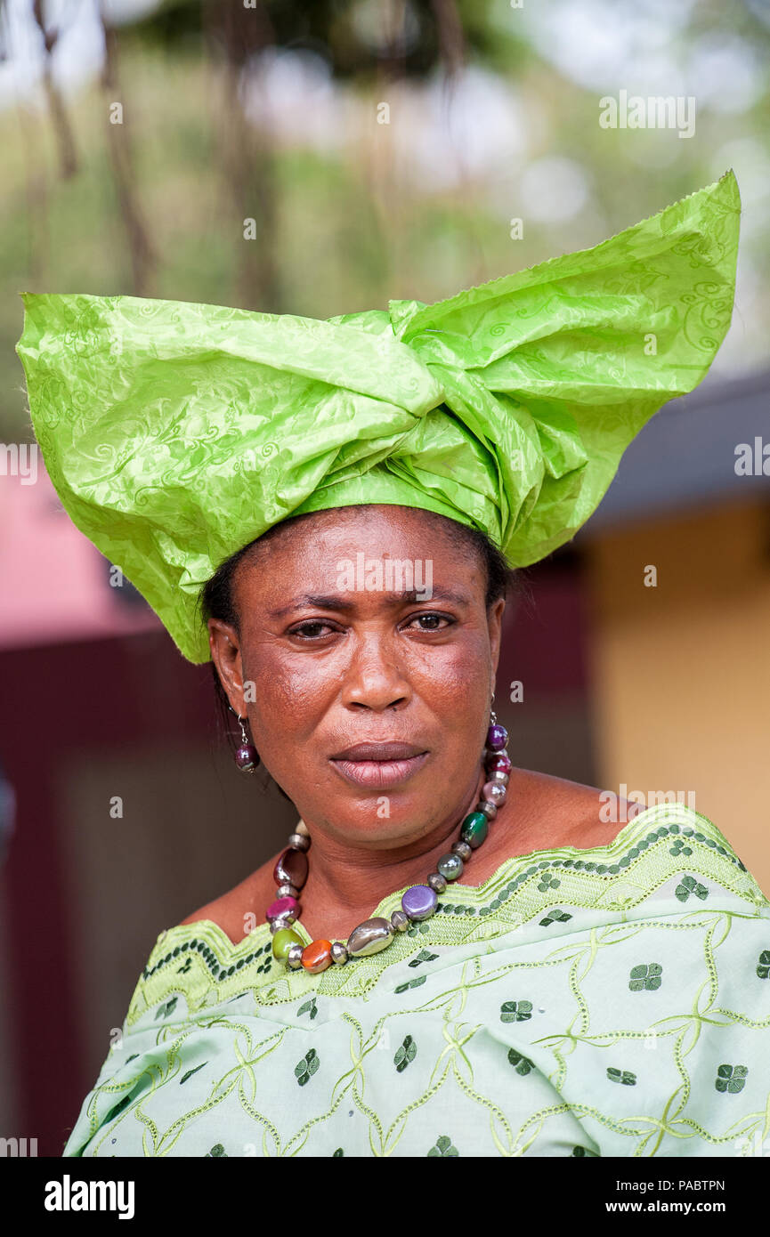 ACCRA, GHANA - MARCH 4, 2012: Unidentified Ghanaian woman in the street ...