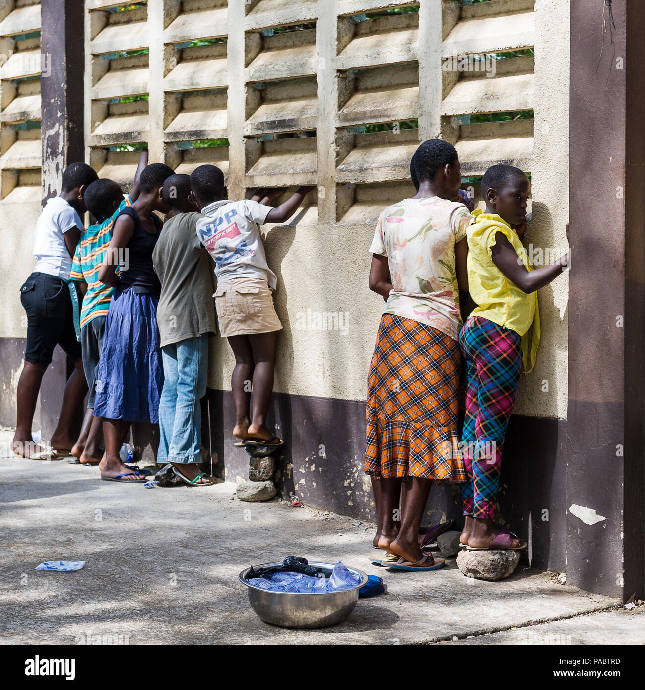 ACCRA, GHANA MARCH 4, 2012 Unidentified Ghanaian people in the