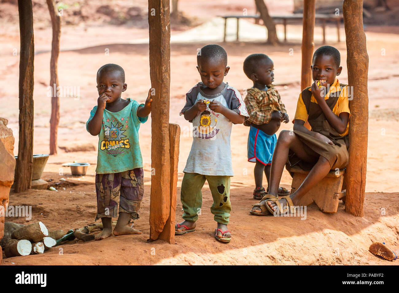 ACCRA, GHANA - MARCH 5, 2012: Unidentified Ghanaian children play in ...