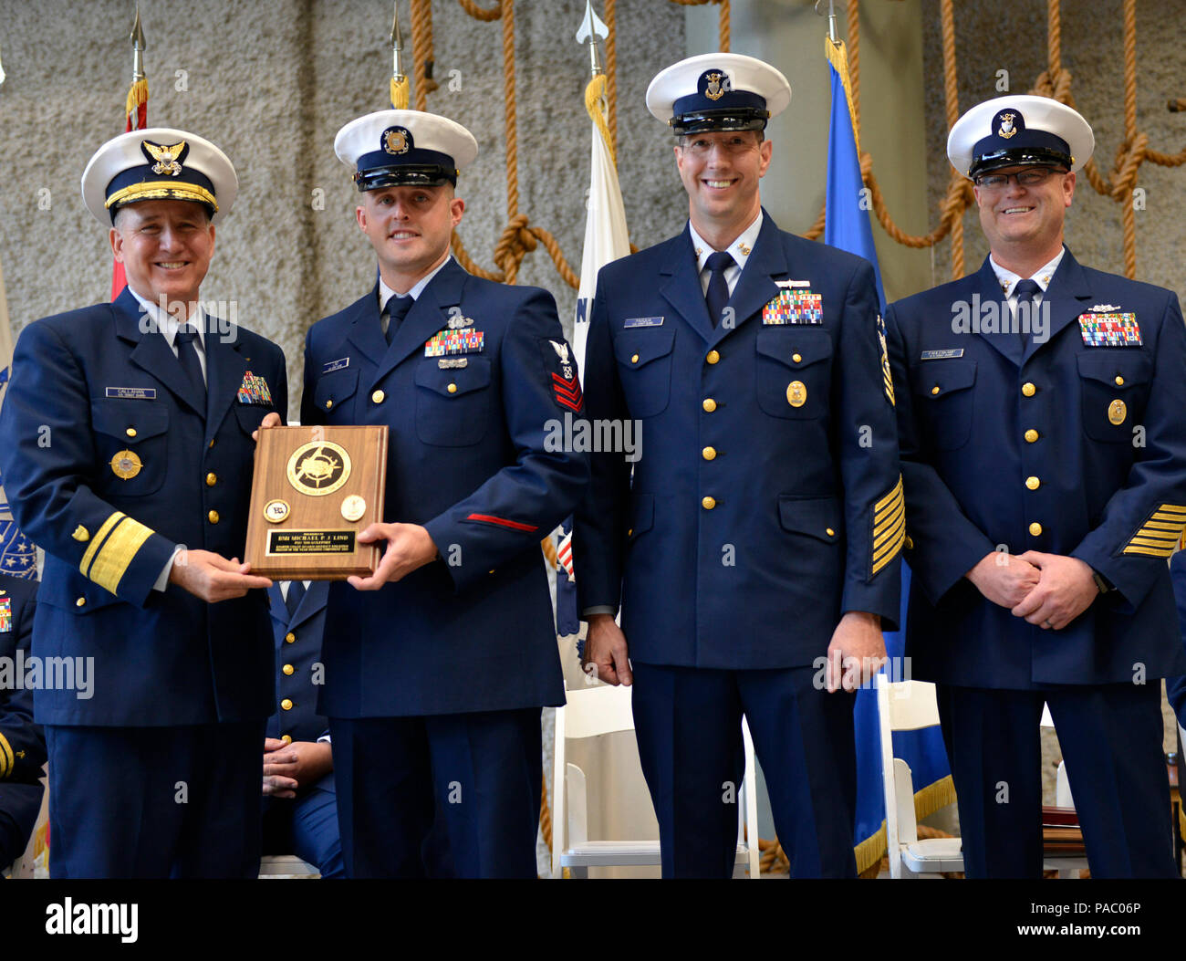 On March 4, 2016, senior leaders of the 8th Coast Guard District formally  recognized Petty Officer 1st Class Michael Lind as the Reserve Enlisted  Person of the Year. Plaques were presented to