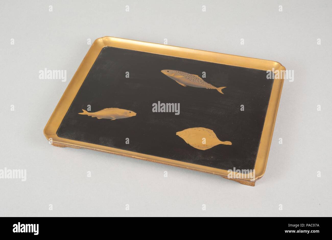 Tray. Culture: Japan. Dimensions: H. 13/16 in. (2.1 cm); W. 6 3/4 in. (17.1 cm); D. 9 in. (22.9 cm). Date: 19th century. Museum: Metropolitan Museum of Art, New York, USA. Stock Photo