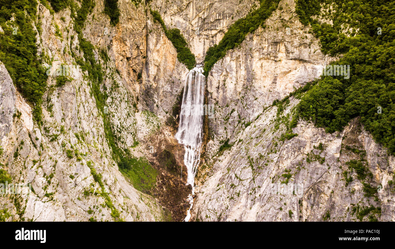 Boka Waterfall, near Bovek, Slovenia Stock Photo