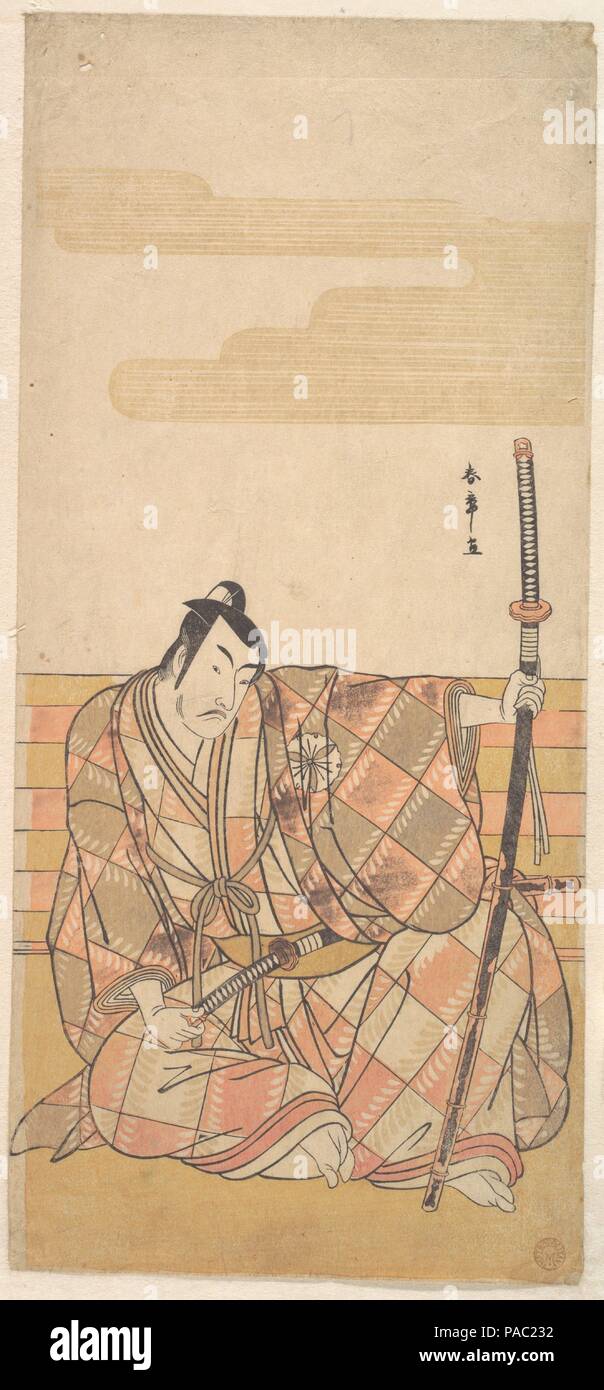 The Fourth Matsumoto Koshiro as a Samurai. Artist: Katsukawa Shunsho (Japanese, 1726-1792). Culture: Japan. Dimensions: 12 4/5 x 5 3/4 in. (32.5 x 14.6 cm). Date: ca. 1782. Museum: Metropolitan Museum of Art, New York, USA. Stock Photo