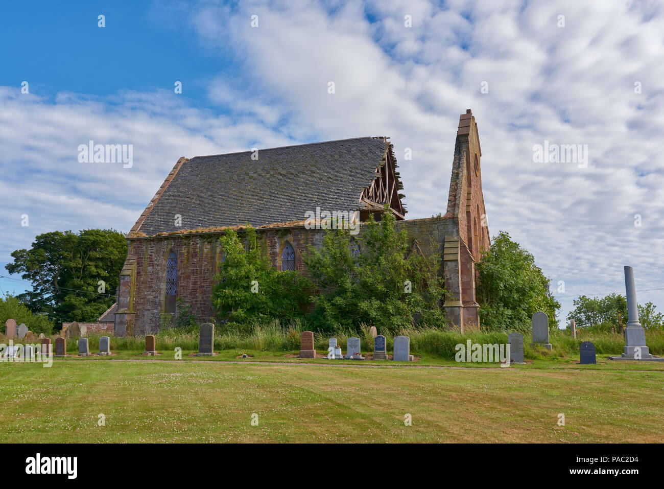 Side view of the ruin of Kinnell Church in a small Angus Hamlet near to