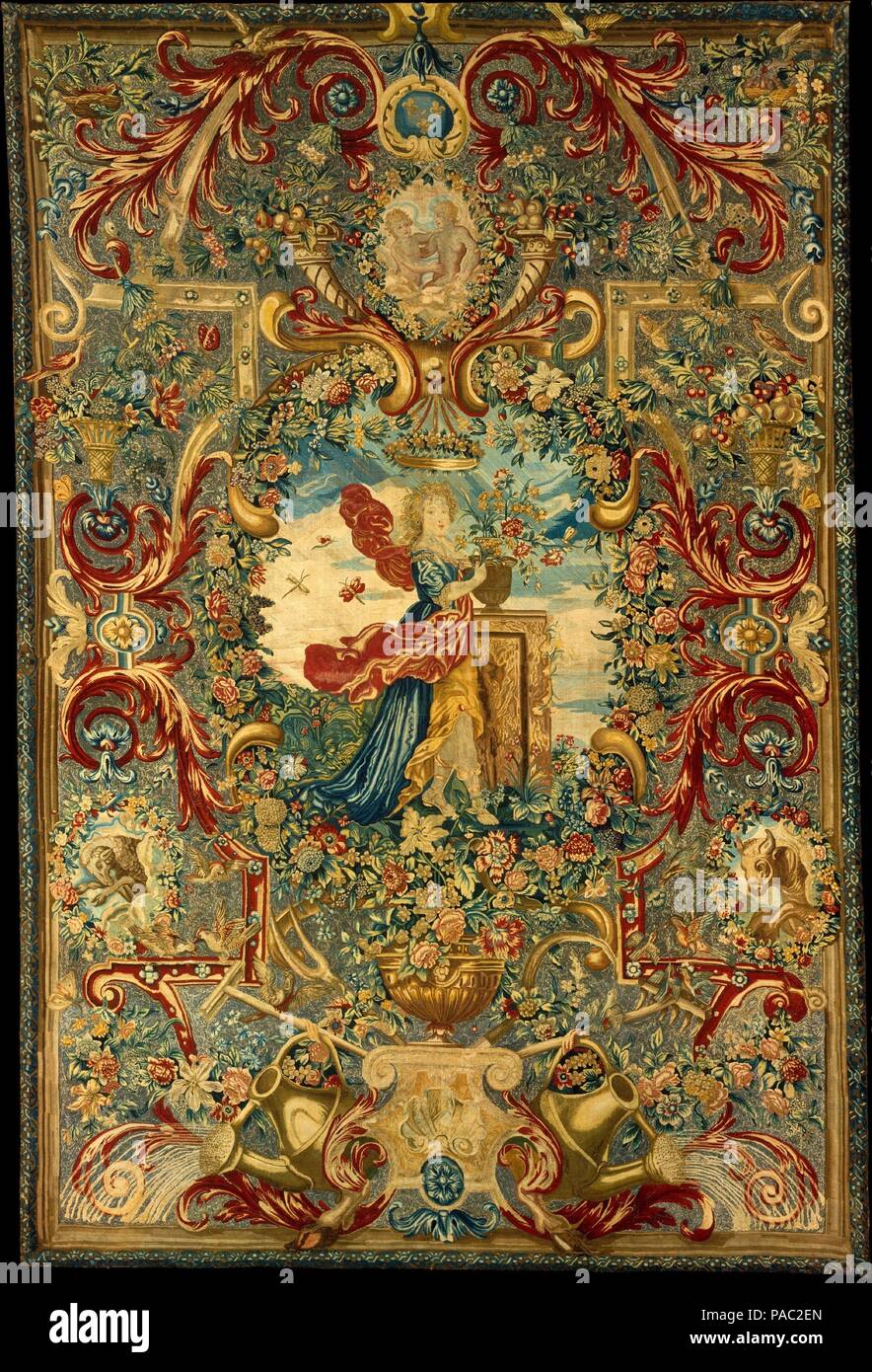 Seasons and Elements (Spring) (set of four). Culture: French, Paris.  Designer: Border probably designed by Jean Lemoyen le Lorrain  (1637/38-1709); Possibly after a design by Charles Le Brun (French, Paris  1619-1690 Paris).