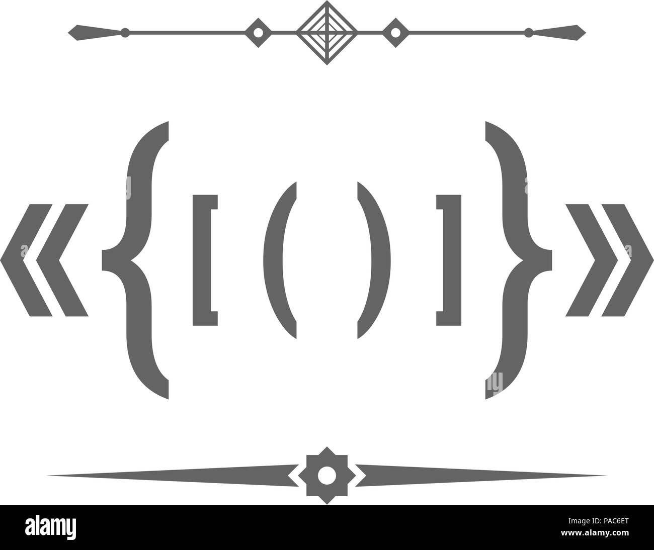 Text Dividers, Quotes, Brackets and Parentheses. Vector Design Elements