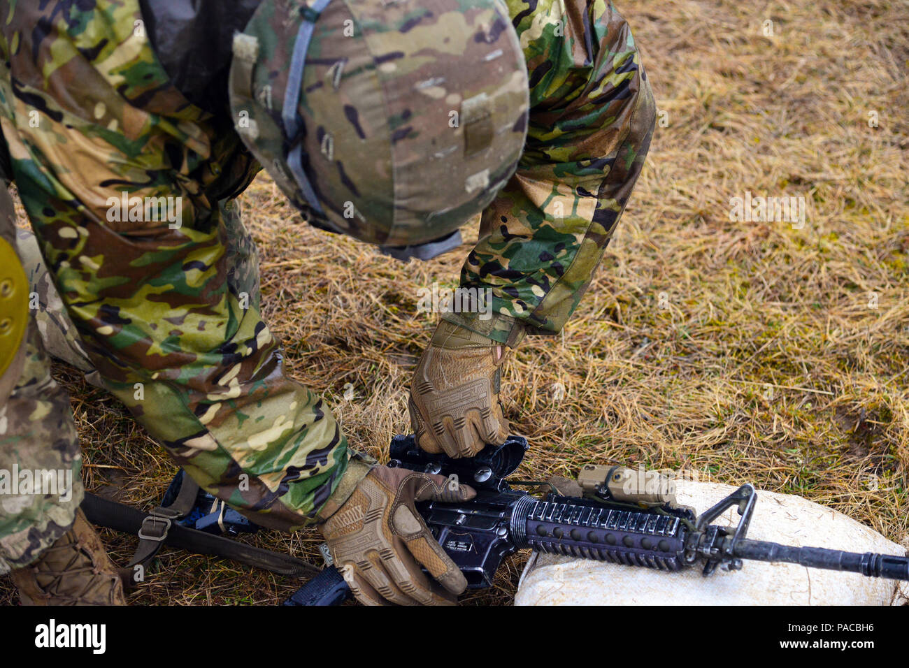 A U.S. Army paratrooper from 2nd Battalion, 503rd Infantry Regiment ...