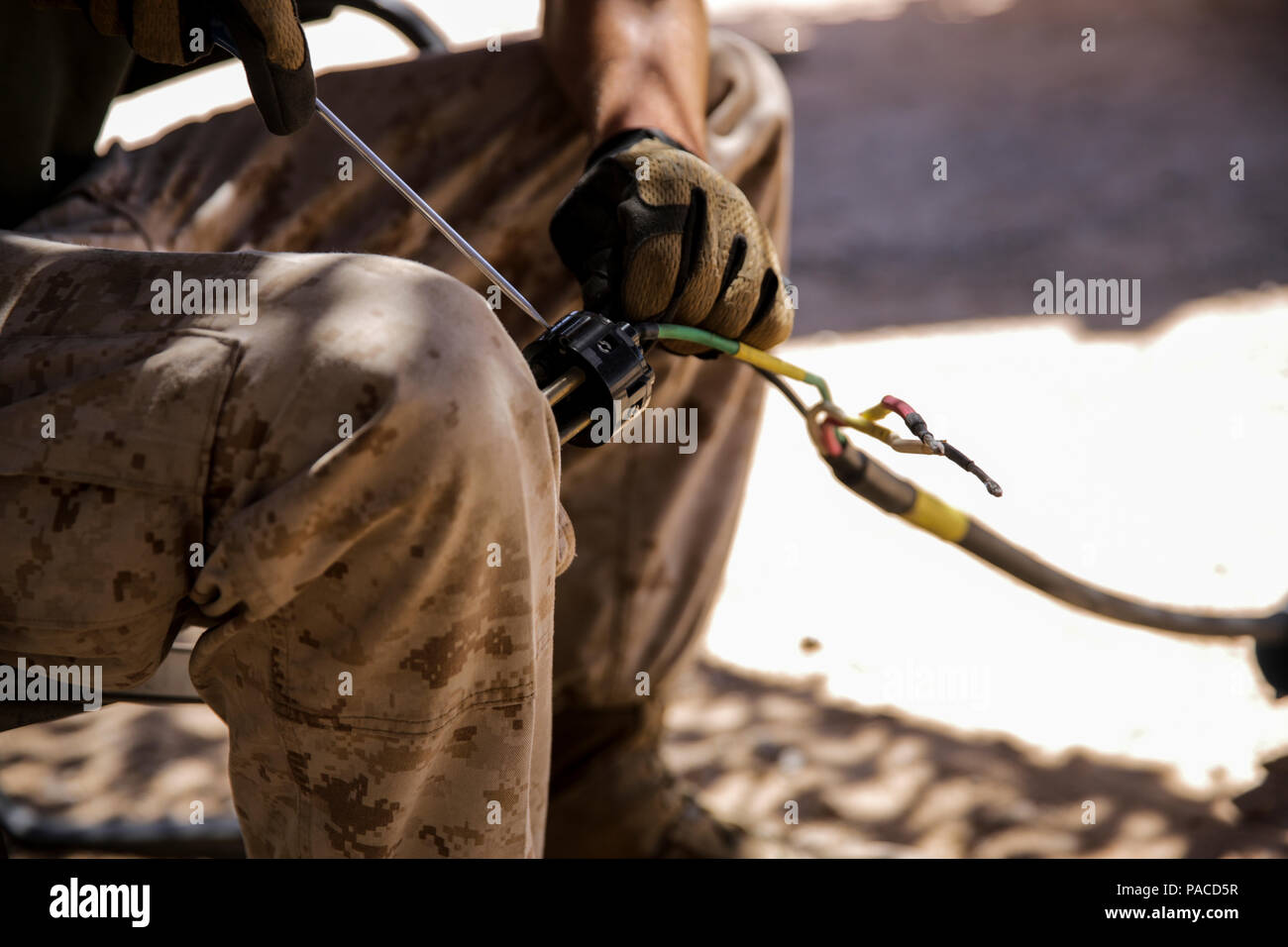 U.S. Marine Corps Cpl. James R. Smith, utilities electrician, Marine