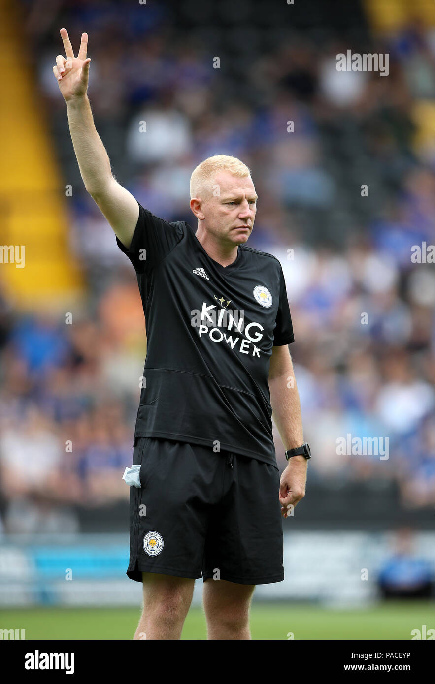 Leicester City assistant manager Adam Sadler during a pre season friendly match at Meadow Lane, Nottingham. PRESS ASSOCIATION Photo. Picture date: Saturday July 21, 2018. Photo credit should read: Nick Potts/PA Wire. No use with unauthorised audio, video, data, fixture lists, club/league logos or 'live' services. Online in-match use limited to 75 images, no video emulation. No use in betting, games or single club/league/player publications. Stock Photo