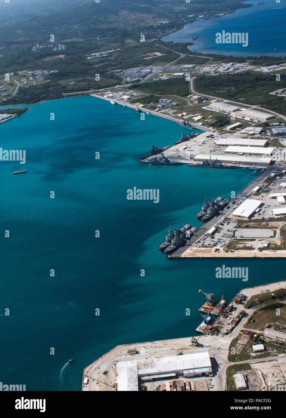 Apra Harbor at U.S. Naval Base Guam hosted up to 22 U.S. Navy and ...