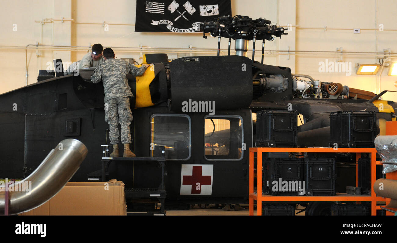 Pfc. Stanley Sutton (left) and Spc. Ryan Horn, both UH-60 helicopter ...