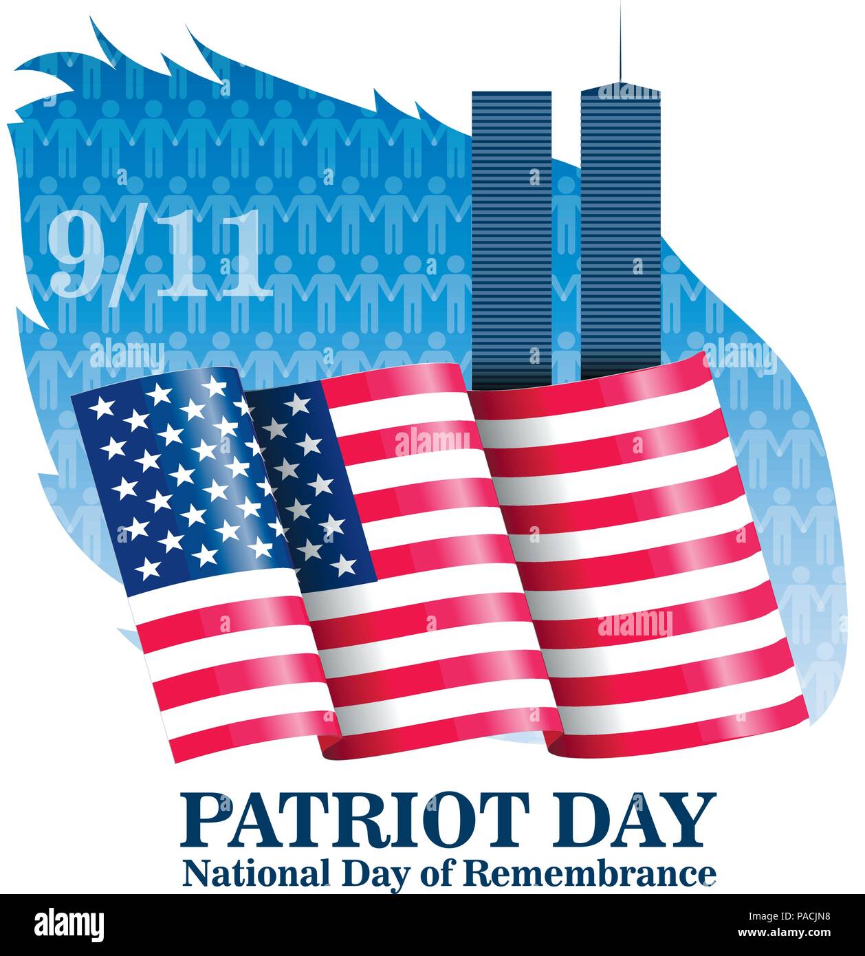 Patriot Day. Lettering set. 11 th September. Poster, cards, banners Stock Vector