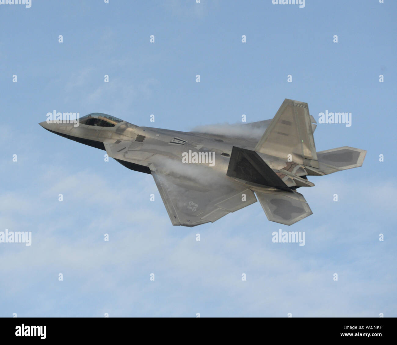 An F-22 Raptor from Tyndall Air Force Base prepares to land at MacDill ...