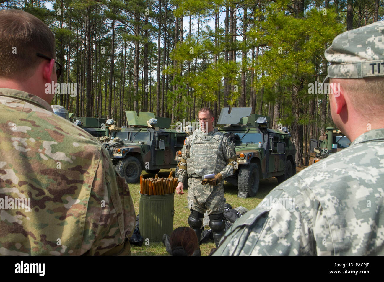 South Carolina National Guard Soldiers in the 133rd Military Police Co.  conducted law and order training March 18, at McCrady Training Center,  Eastover, S.C. Their training included unruly crowd engagement scenarios in