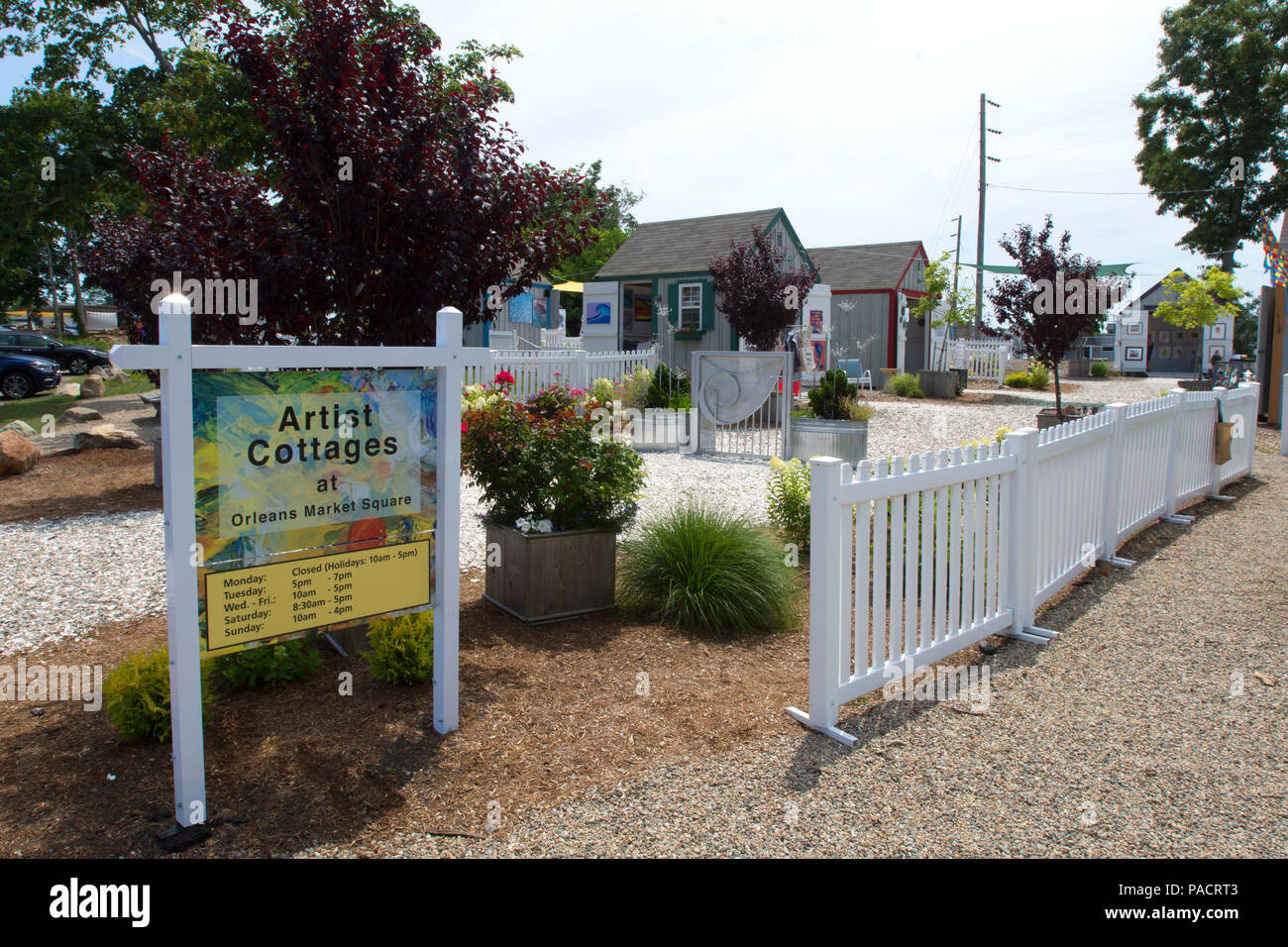 A village of artists cottages in Orleans, Massachusetts, on Cape Cod