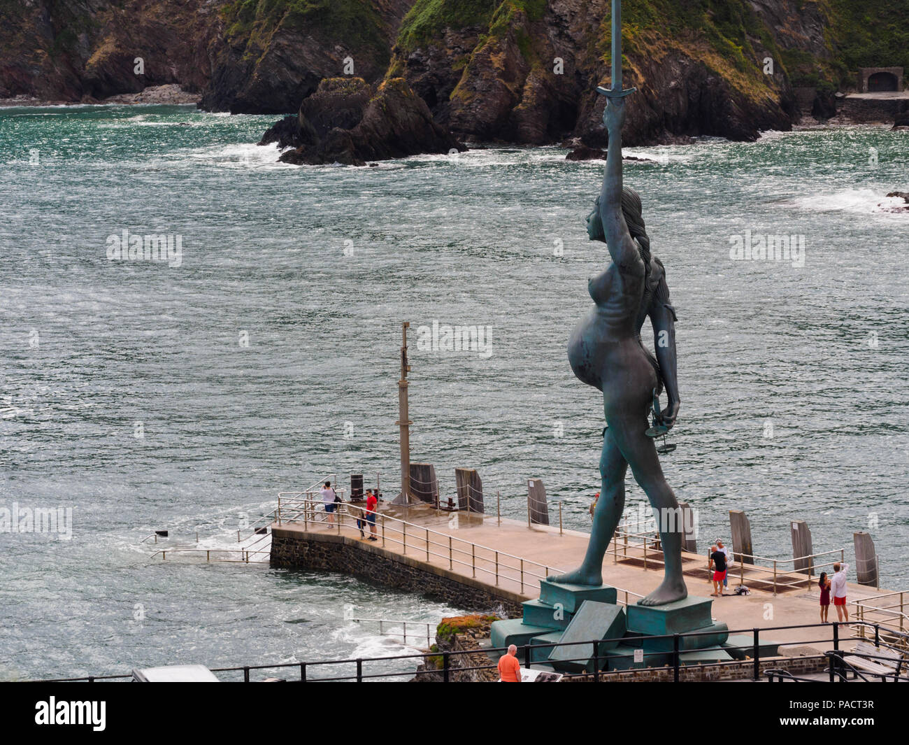 Damian Hirst Sculpture Verity Dominates The Harbour Wall At Damian Hirst Sculpture Verity Dominates The Harbour Wall At