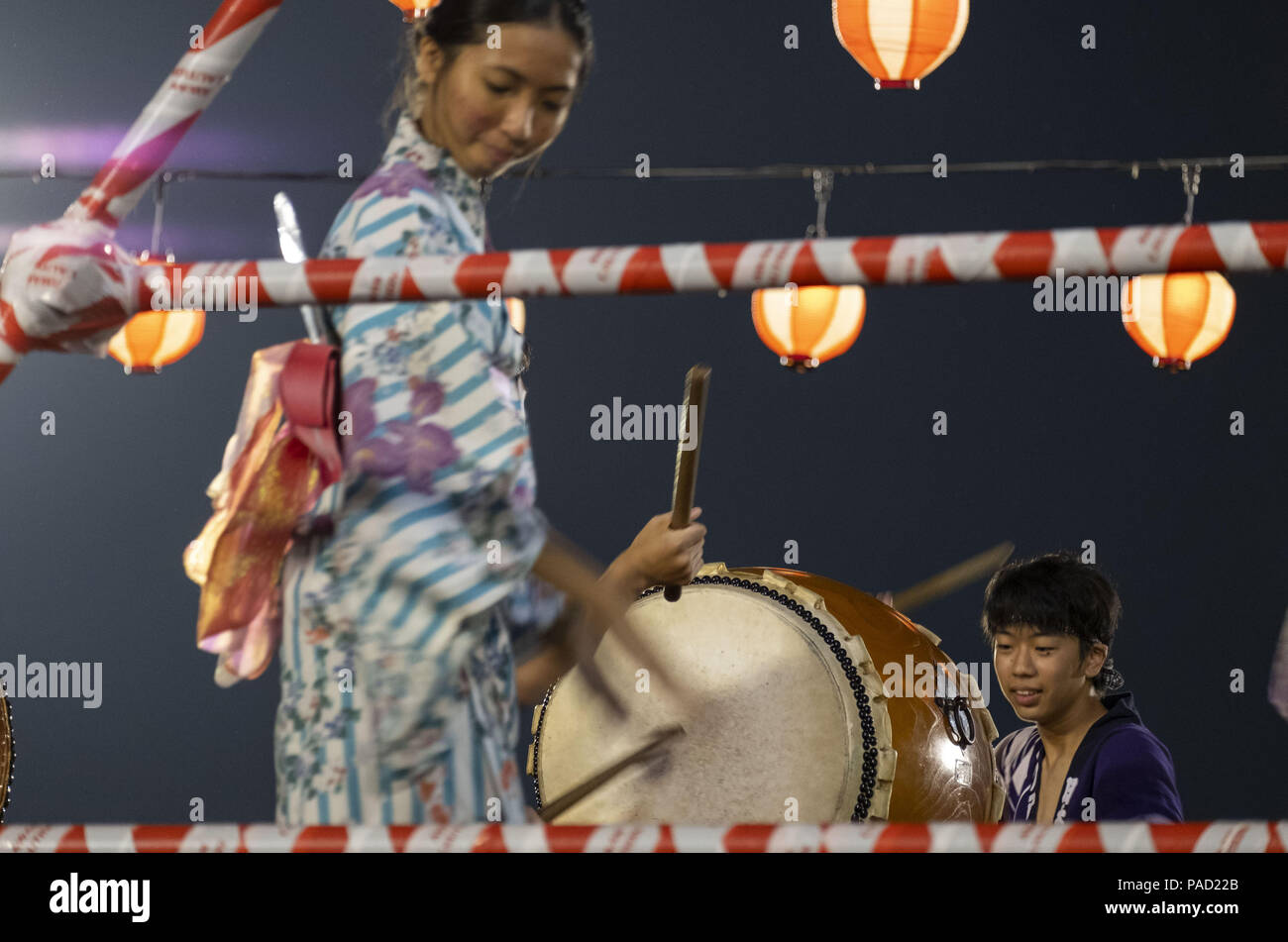 Shah Alam, Kuala Lumpur, Malaysia. 21st July, 2018. A drummer seen