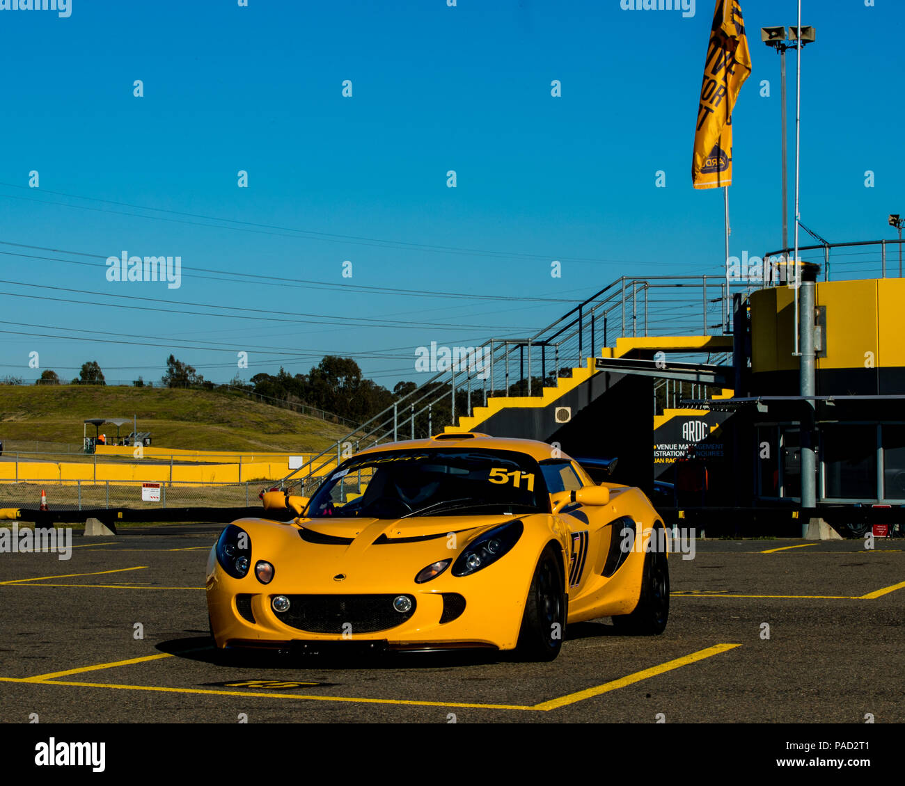 Sydney Motorsport Park, New South Wales, Australia.22 July 2018.  Andrew Challenor's Lotus Exige primed. Anthony Bolack/Alamy Live News Stock Photo