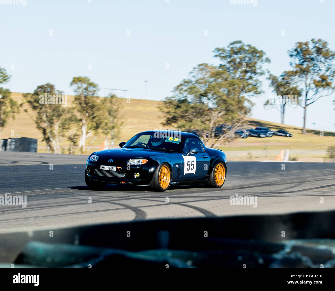 Sydney Motorsport Park, New South Wales, Australia.22 July 2018.  Russell Maxwell with the beefed up MX5. Anthony Bolack/Alamy Live News Stock Photo