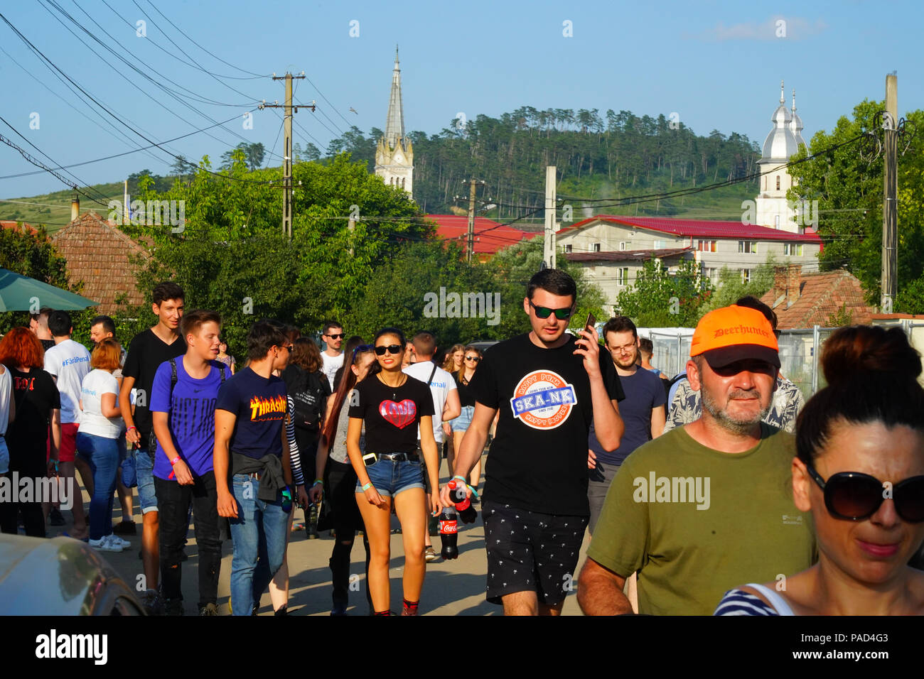 Cluj Romania 21st July 2018 Festival Goers At The 2018 Electric Castle Festival Which Takes Place In The Grounds Of Banffy Castle In Bontida Near The Town Of Cluj Transylvania Romania Photo