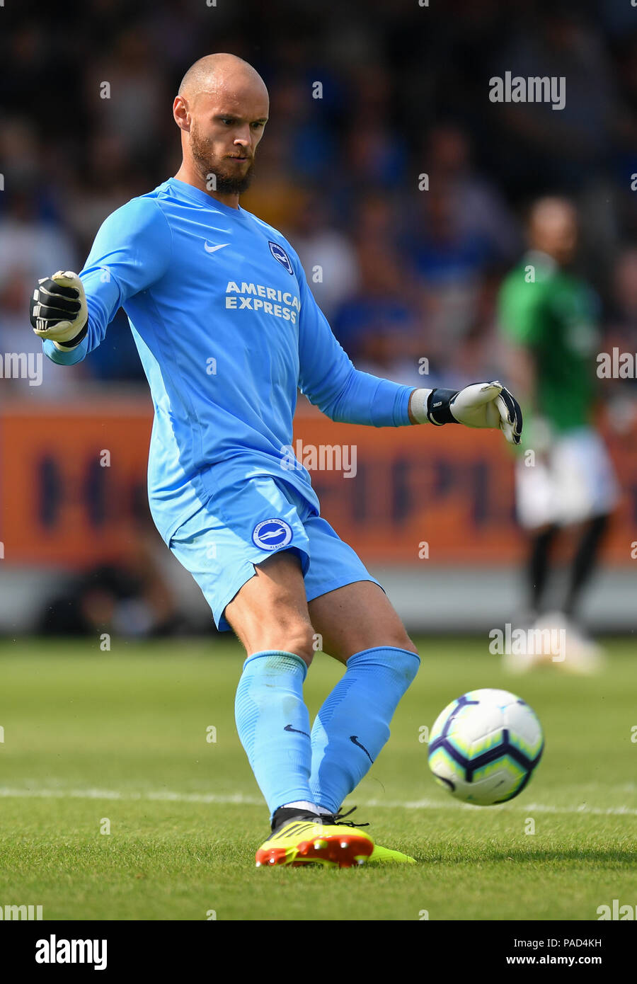 London, UK. 21st July, 2018: Brighton & Hove Albion's David Button in action during the Pre-Season Friendly against AFC Wimbledon at the Cherry Red Records Stadium, London, UK. Credit:Ashley Western/Alamy Live News Stock Photo
