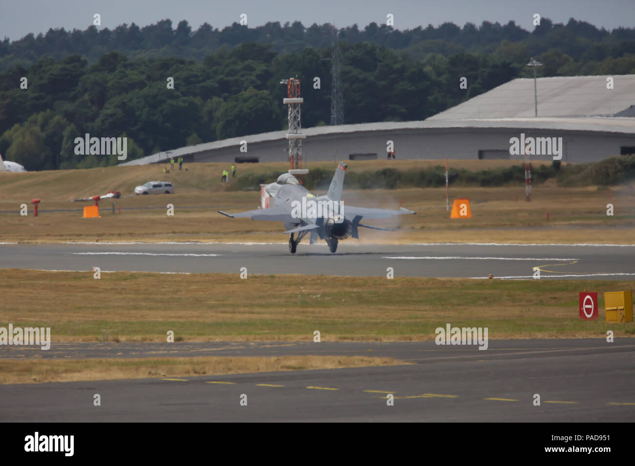 Farnborough, UK. 22 July 2018.F16 at Farnborough International Airshow