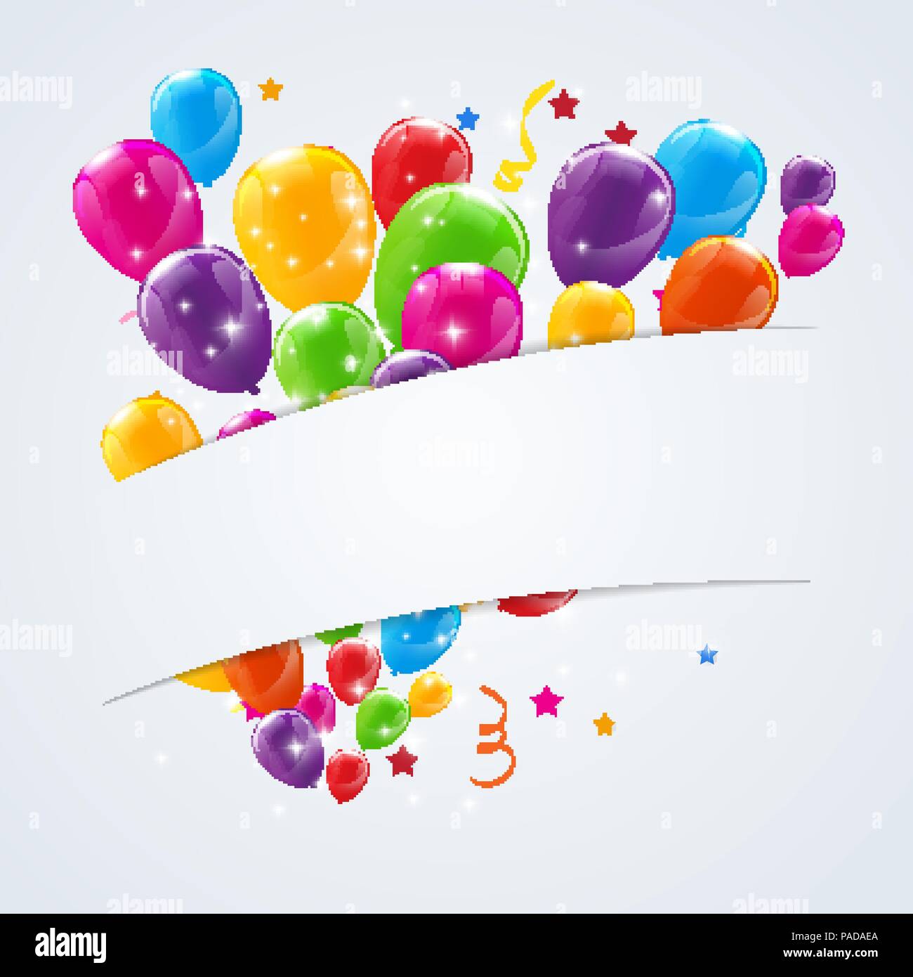 Color Glossy Happy Birthday Balloons Banner Background Vector Illustration  Stock Vector Image & Art - Alamy