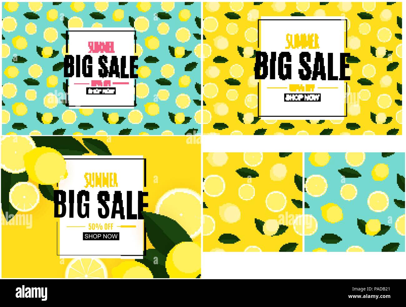 Abstract Summer Sale Background with Lemon. Vector Illustration Stock ...