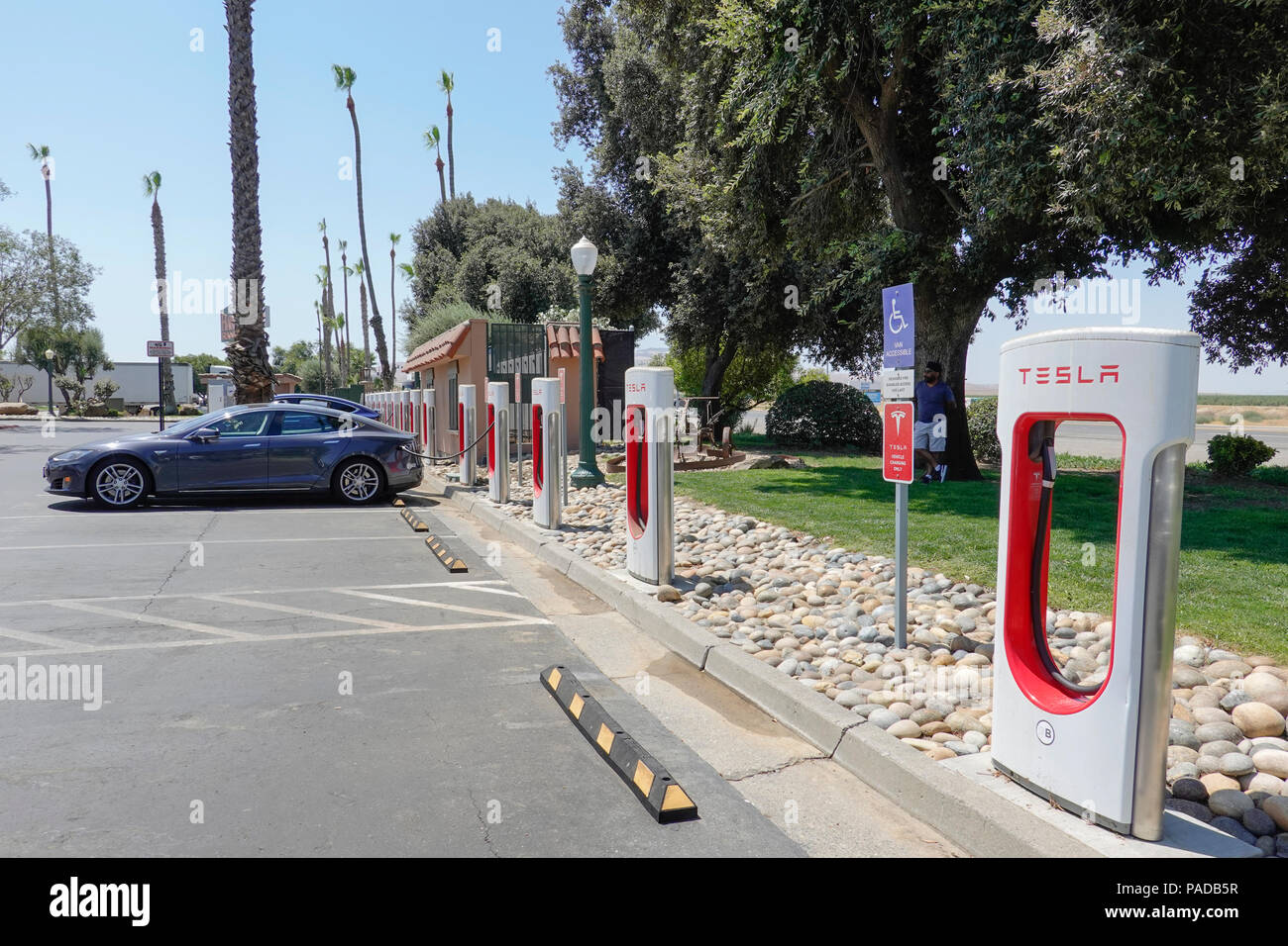 Tesla Supercharging Stations at Harris Ranch, a popular stop over on ...