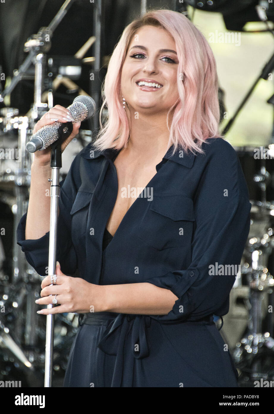 New York, NY, USA. 15th May, 2018. American Singer-Songwriter Meghan Trainor Performs on NBC's "Today" Show Summer Concert Series at Rockefeller Plaza Stock Photo