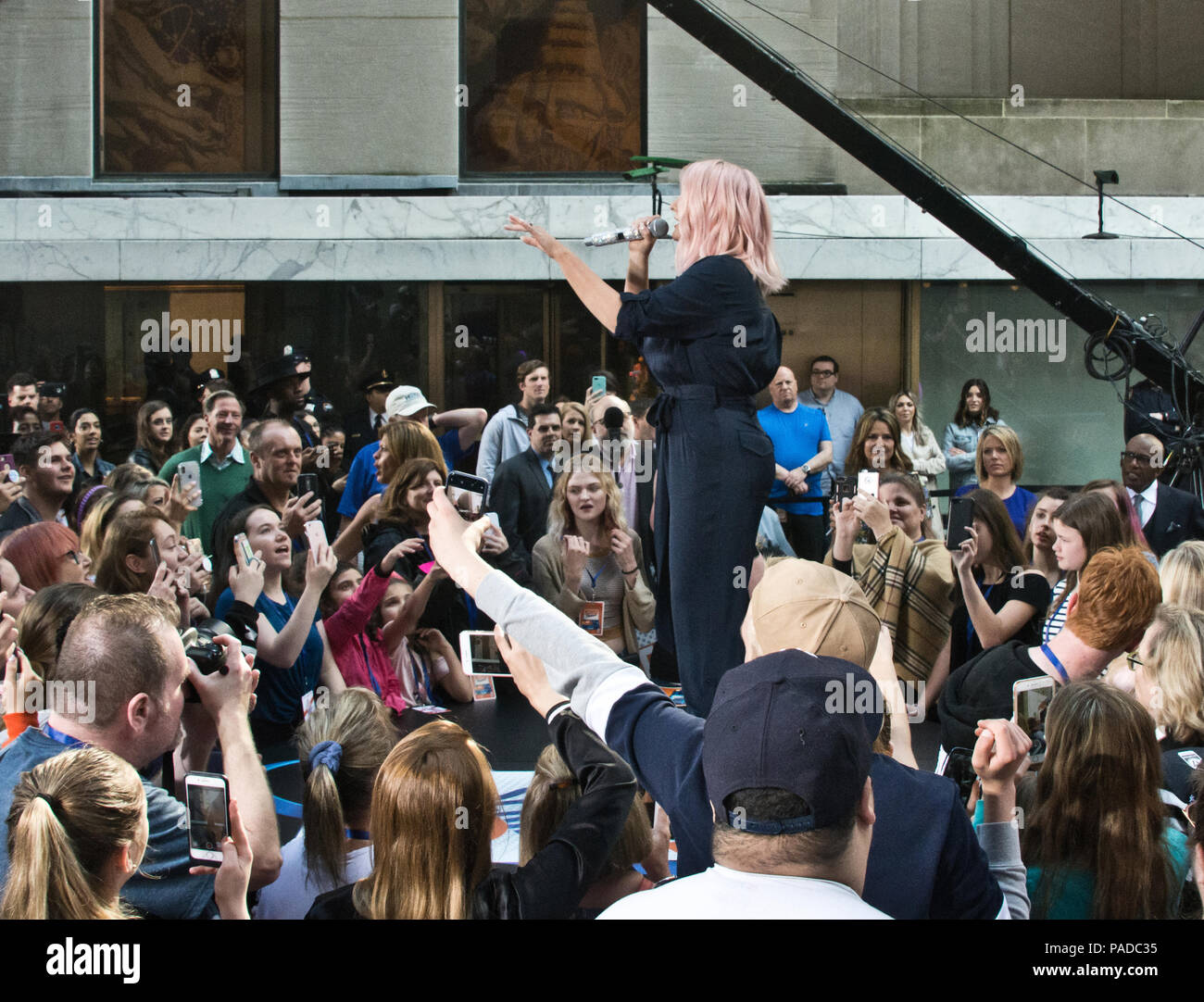 New York, NY, USA. 15th May, 2018. American Singer-Songwriter Meghan Trainor Performs on NBC's "Today" Show Summer Concert Series at Rockefeller Plaza Stock Photo