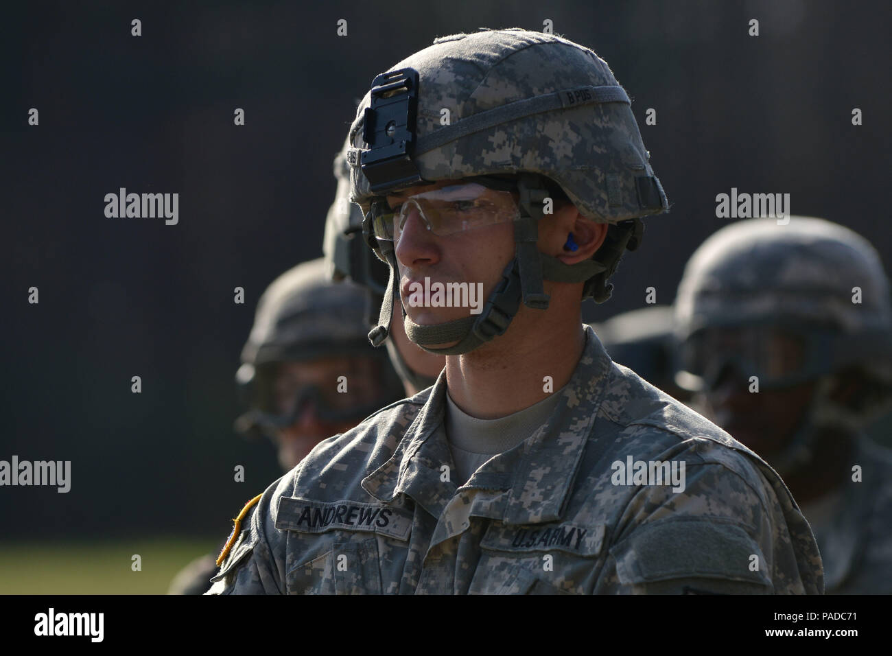 U.S. Army Spc. Kyle Andrews, a transportation management coordinator
