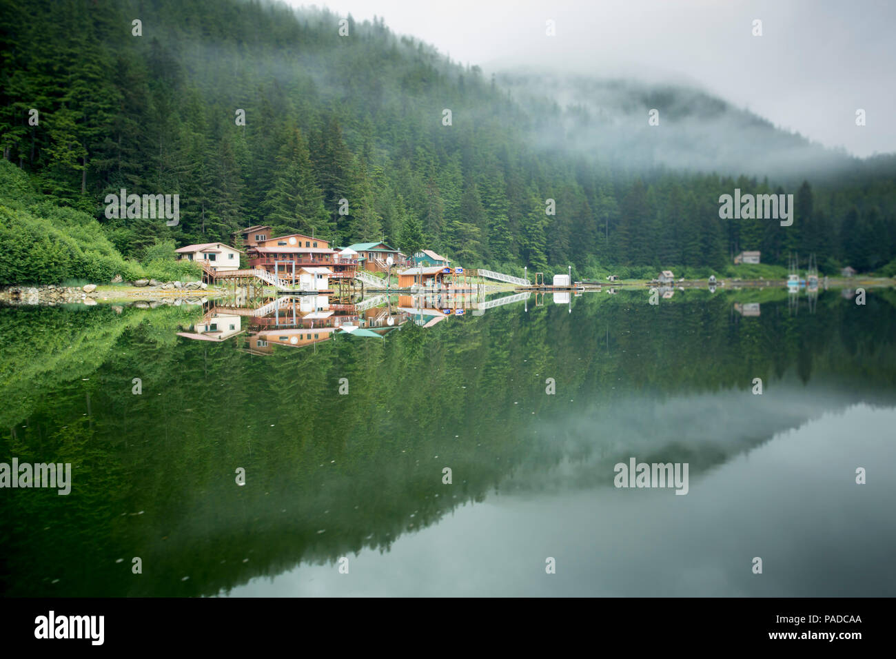 Remote village of Elfin Cove, Alaska Stock Photo