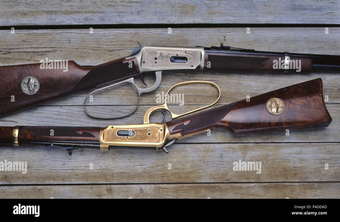 John Wayne Commemorative rifles Stock Photo