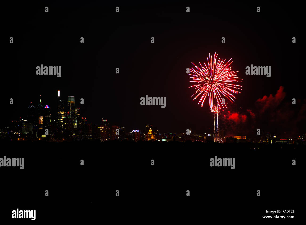 Fireworks over Philadelphia Stock Photo Alamy