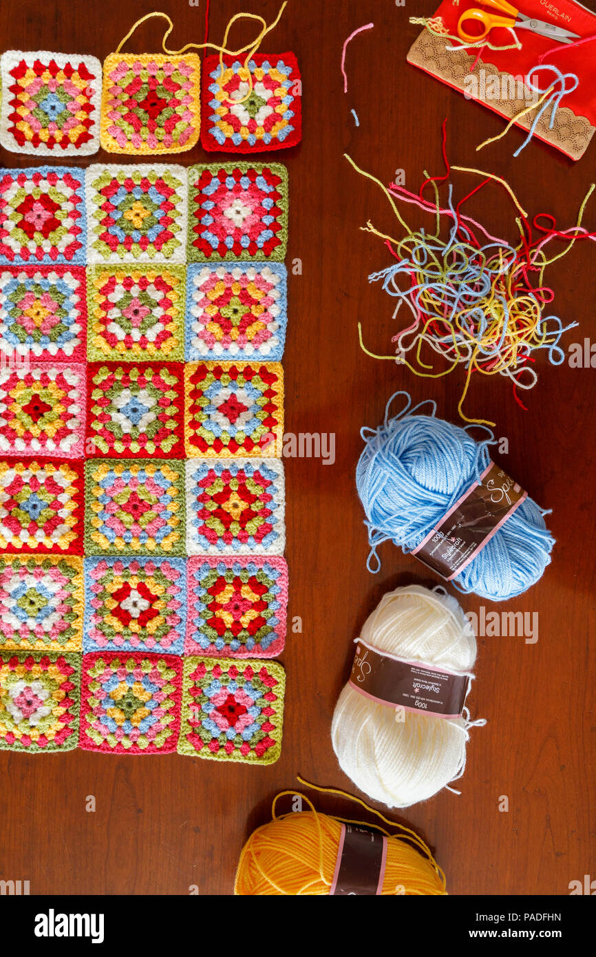Balls Of Wool For A Brightly Pastel Coloured Granny Square Woollen Baby Blanket Traditional Hand Made Crochet Home Handicraft And Cut Threads Stock Photo Alamy Balls Of Wool For A Brightly Pastel Coloured Granny Square Woollen Baby Blanket Traditional Hand Made Crochet Home Handicraft And Cut Threads Stock Photo Alamy