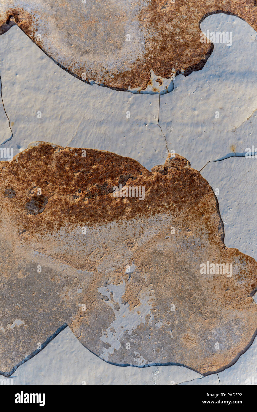 Chipped paint on rusty metal Stock Photo