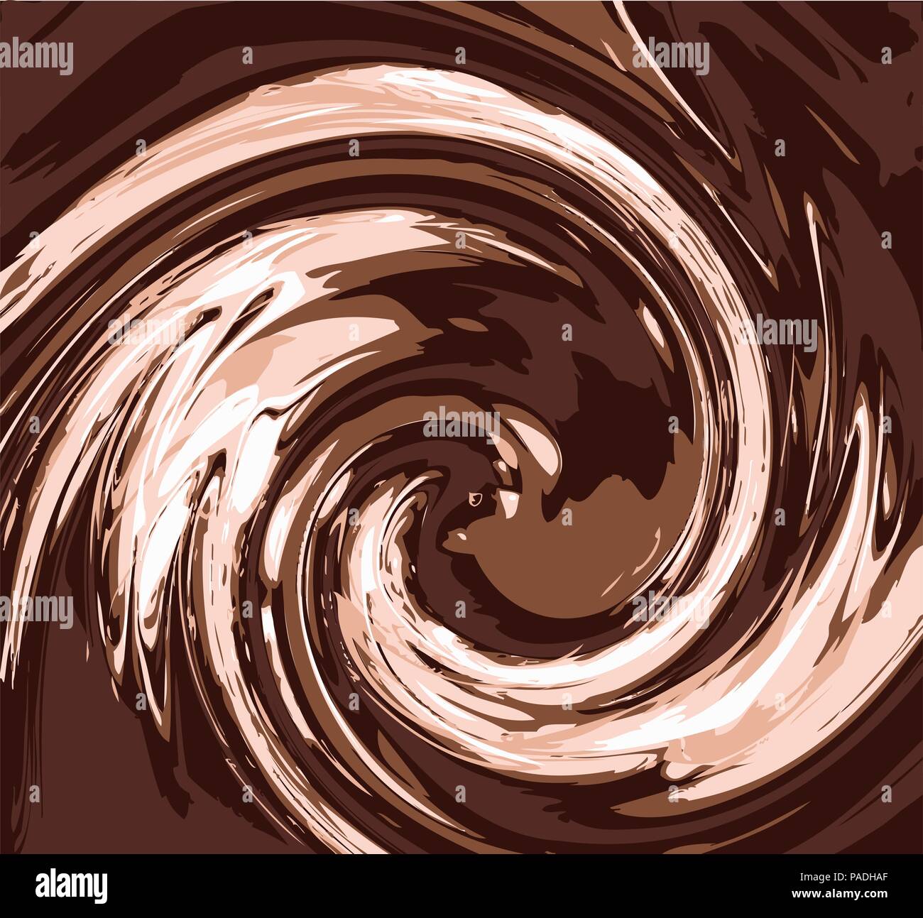 vector background illustration of flowing chocolate swirl, each color is on separate layer Stock Vector