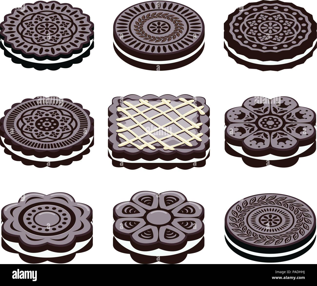 vector icons of oreo cookie set Stock Vector Image & Art - Alamy