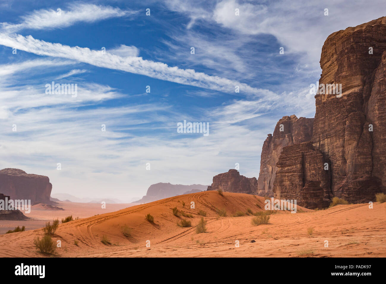 Wadi rum desert, Middle east, Jordan Stock Photo