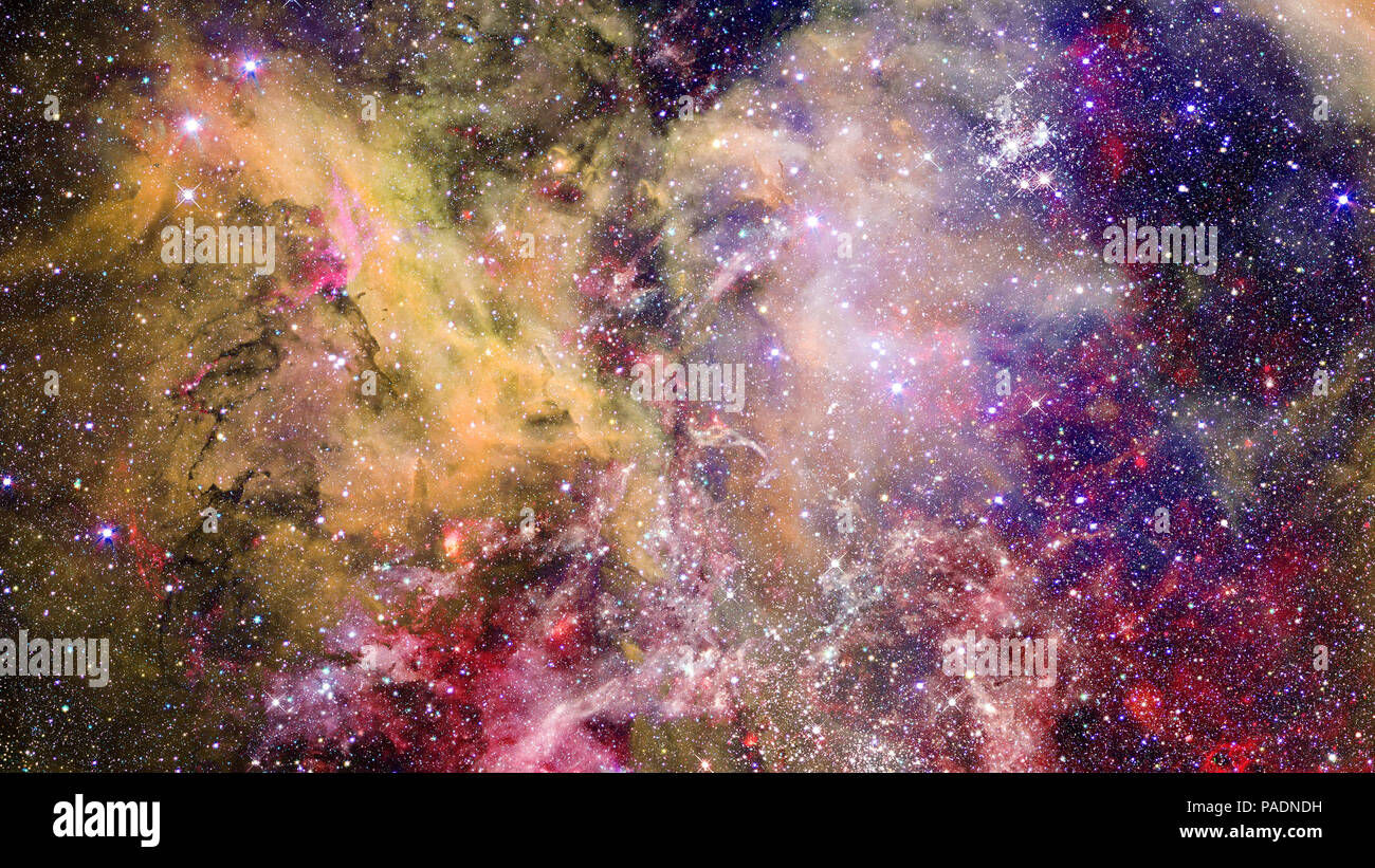 Night sky with stars and nebula. Elements of this image furnished by NASA. Stock Photo