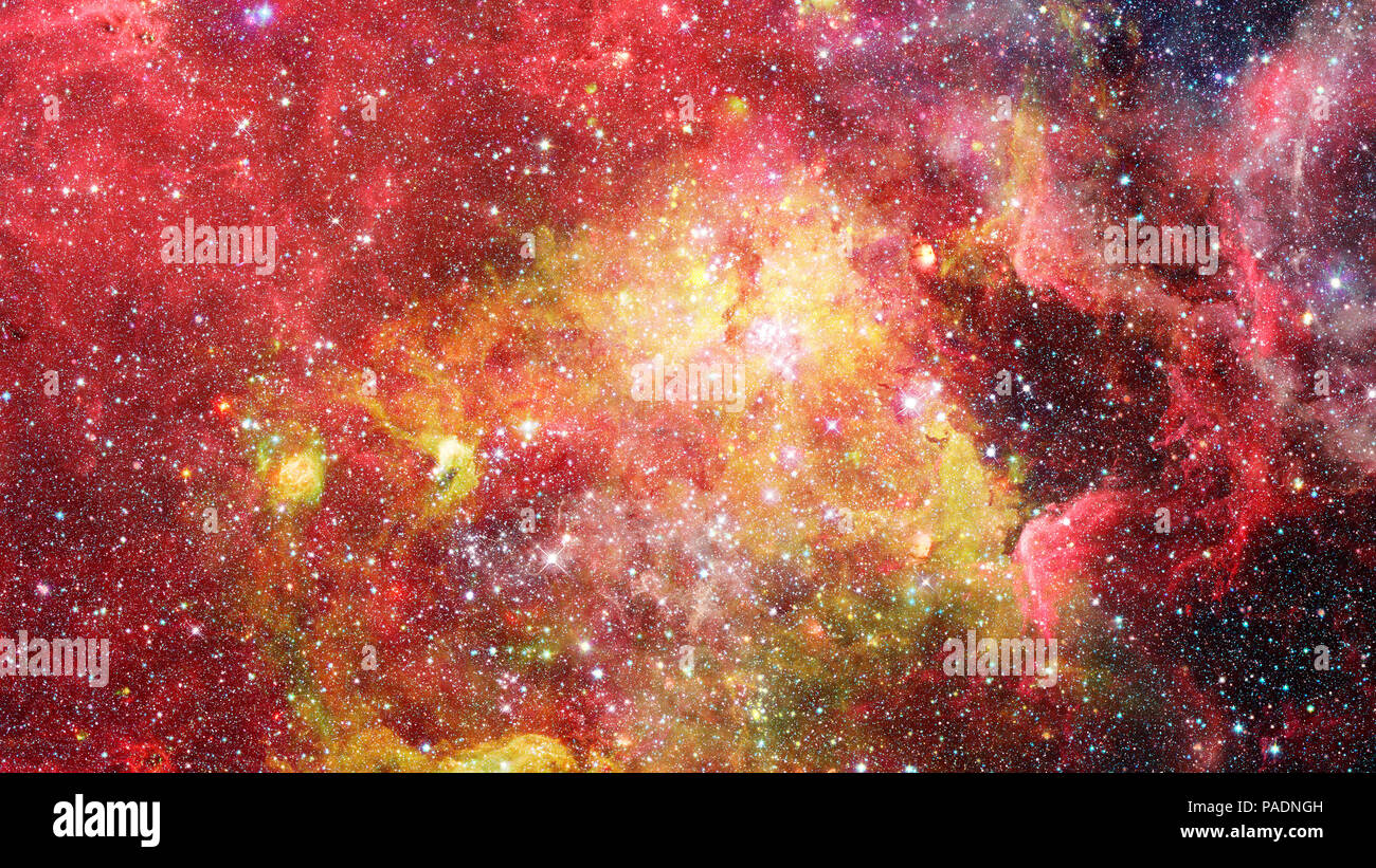 Supernova explosion with glowing nebula in the background. Elements of ...